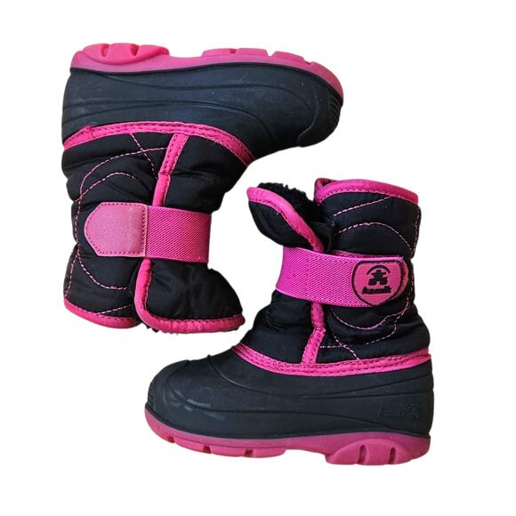 Kamik Snowbug Winter Snow Boots Pink Black Toddler Girl 8 - Picture 5 of 7